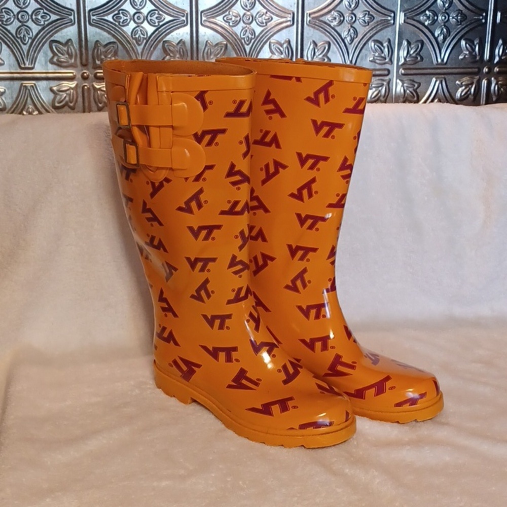 Virginia Tech rain boots women's size 7.5  genuine gear